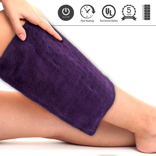 Tizlo XL King-Size Micro-plush Heating Pad, 6 Heat Settings, Select Hour Auto-Off, Moist/Dry Heat, 12" x 24"