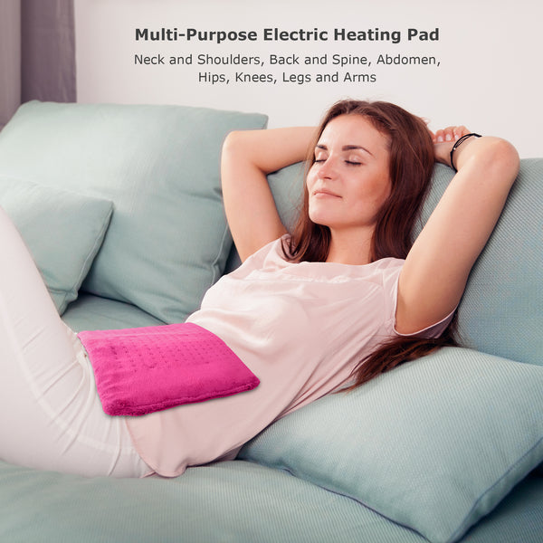 Tizlo XL King-Size Micro-plush Heating Pad, 6 Heat Settings, Select Hour Auto-Off, Moist/Dry Heat, 12" x 24"
