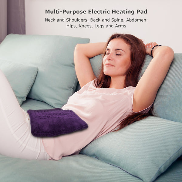 Tizlo XL King-Size Micro-plush Heating Pad, 6 Heat Settings, Select Hour Auto-Off, Moist/Dry Heat, 12" x 24"