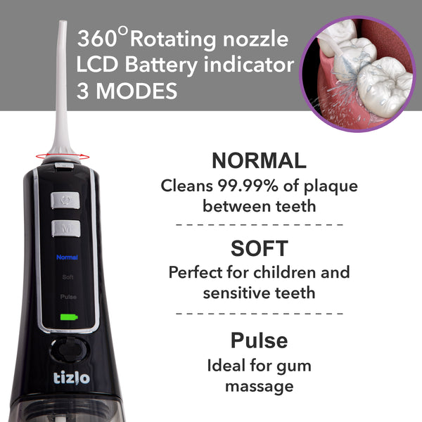 Tizlo Cordless Pro Water Flosser (Black)