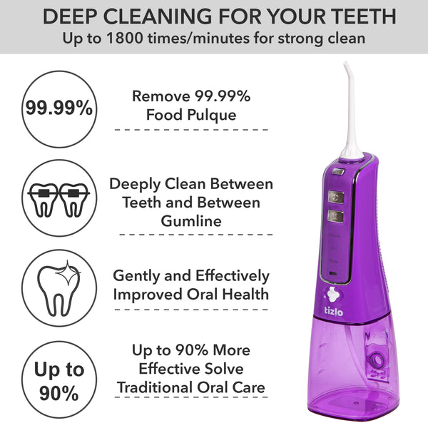 Tizlo Cordless Pro Water Flosser (Purple)