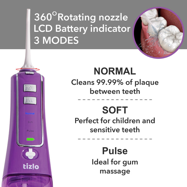 Tizlo Cordless Pro Water Flosser (Purple)