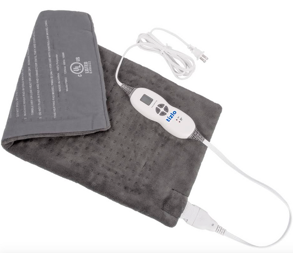 Tizlo XL King-Size Micro-plush Heating Pad, 6 Heat Settings, Select Hour Auto-Off, Moist/Dry Heat, 12" x 24"